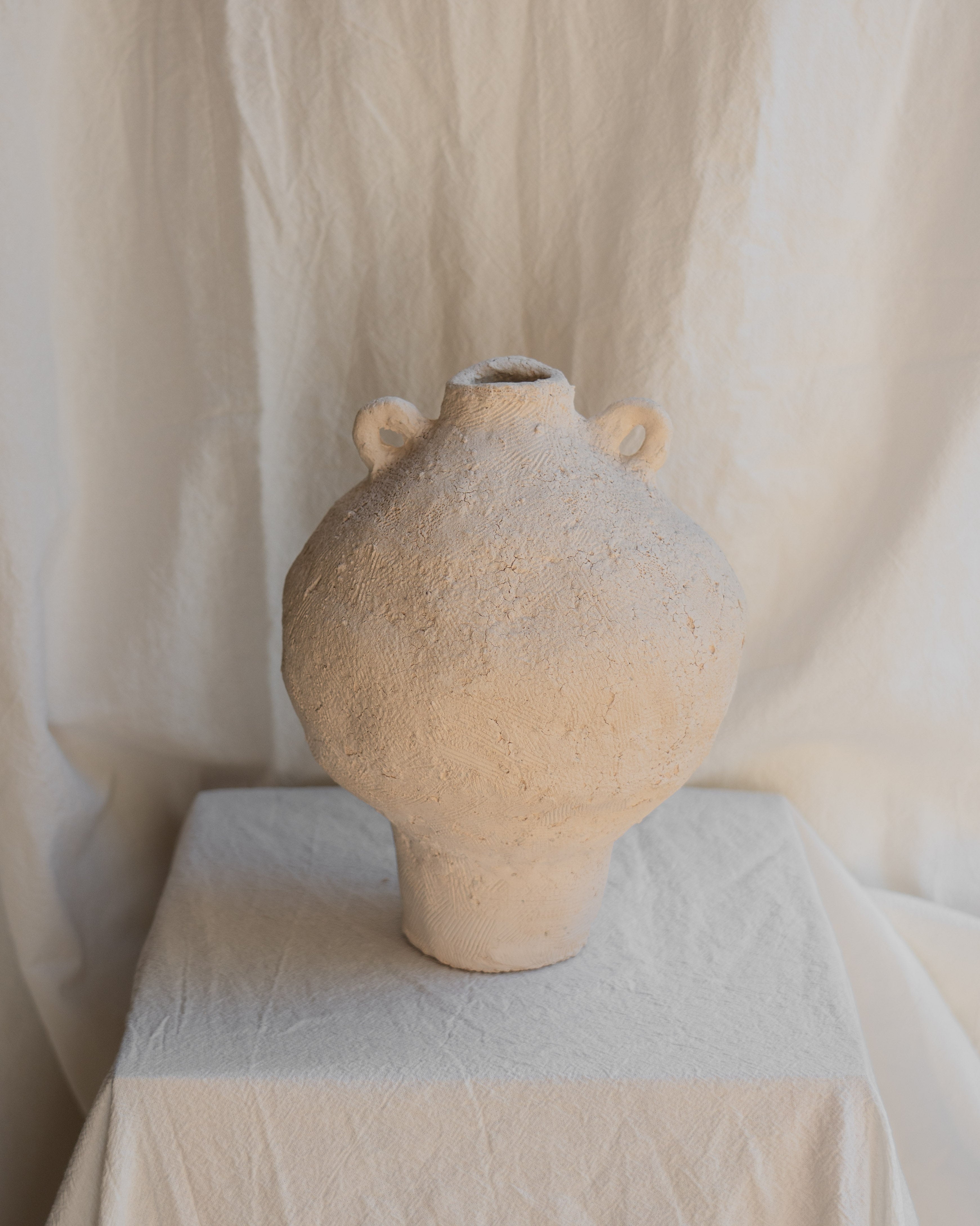 Jarrón linea mediterranea Chamote L doble oreja