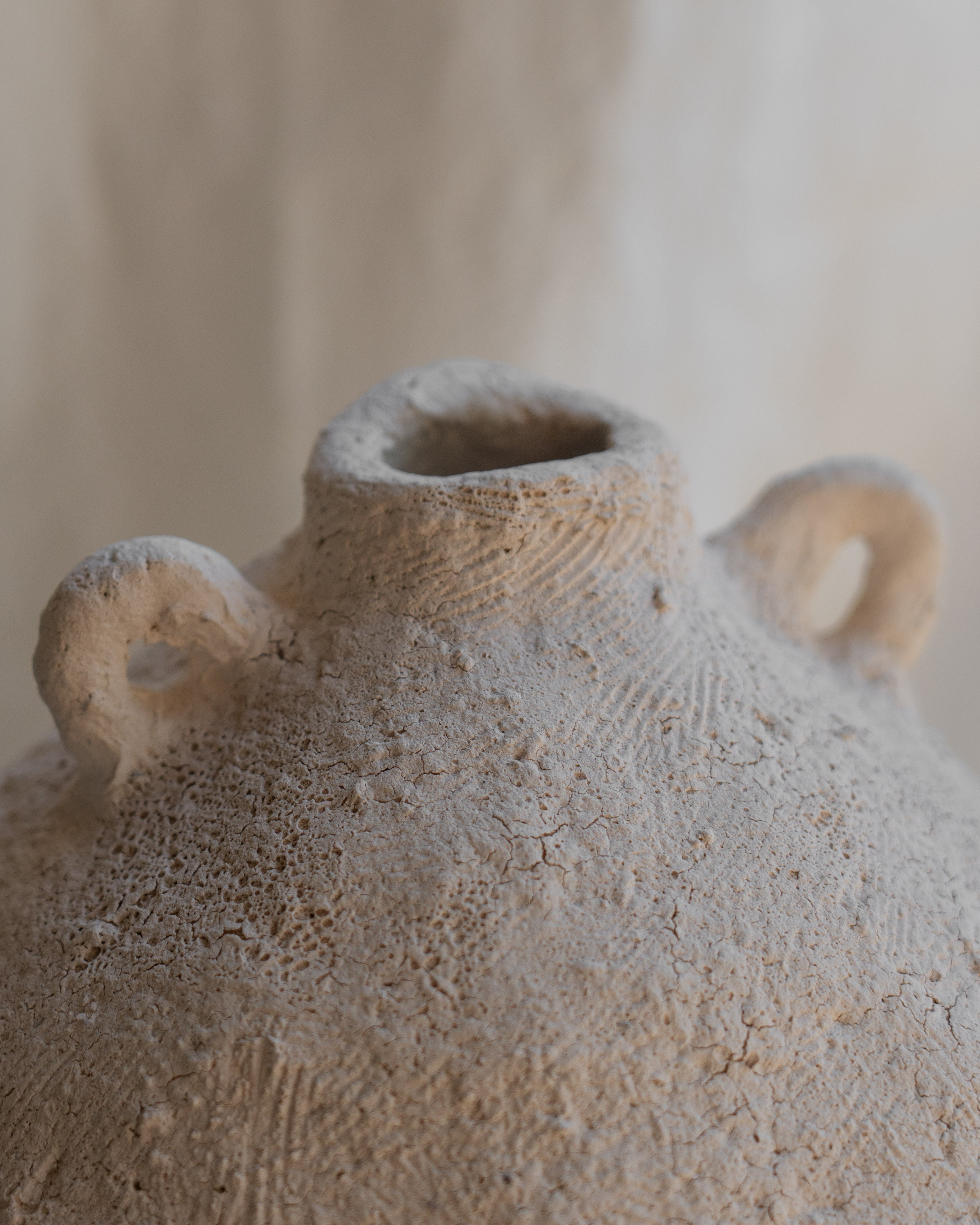 Jarrón linea mediterranea Chamote L doble oreja